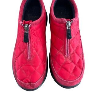 Lands’ End Women’s Quilted Red Suede Outdoor Shoes